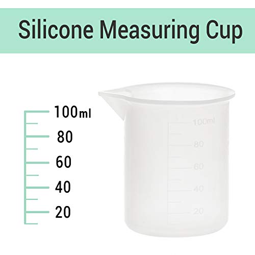 Gartful 100ml Resin Measuring Cups, 9PCS 3 oz Graduated Silicone Resin Mixing Cups, Reusable Stir and Pour Tools for Epoxy Resin, Jewelry Casting Moulds, Acrylic Paint Pouring, Cup Making - size: Small-100ml*9