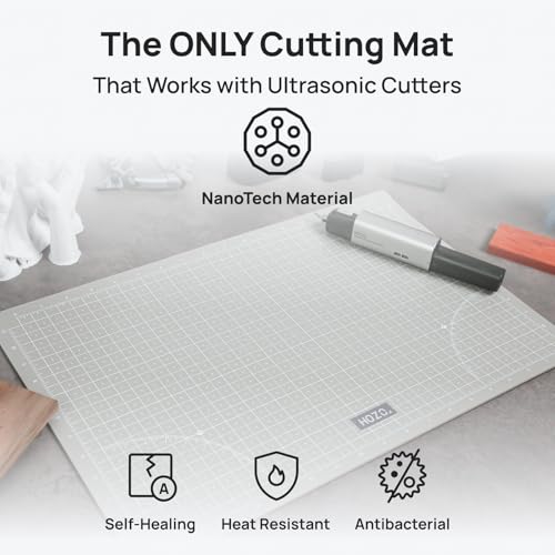HOZO NanoTech Cutting Mat for Ultrasonic Cutter, 9" x 12" Self-Healing Cutting Mat, Glue-Free Eco Design, Heat-Resistant, Metric & Imperial Scales, Durable for Craft, DIY, 3D Printing & Model Making - size: 9" x 12"