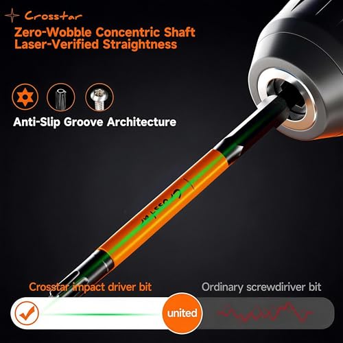 Crosstar 31 Pcs 1“&2"" Impact Torx Bit Set, S2 Steel Magnetic Security Star Bits, Tamper Proof Torx Screwdriver Bits with CNC Tips for Drill/Driver, Automotive, Woodworking & Home Repair - size: T7-T40 (1IN & 2IN)