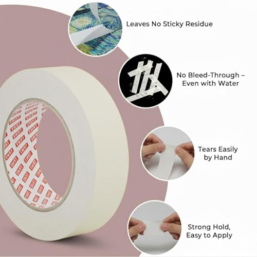 SWRT Masking Tape 1 Inch Wide x 55 Yards, 36 Rolls, Bulk Pack - size: 1 Inch x 55 Yards x 36 Rolls