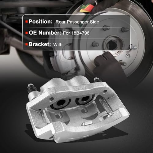 cciyu Rear Right Disc Brake Caliper Assembly With Bracket 18B4796 - size: Rear Right[18B4796]