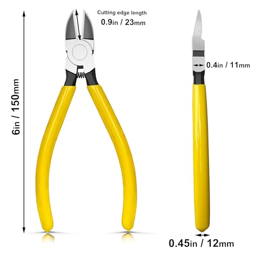 Hanpex 6in. Wire Cutters Set, Ultra Sharp Small Side Cutter Clippers with Spring Loaded, Flush Cutting Pliers, Diagonal Cutting Plier for Jewelry Making, Crafting, Electrical, 2 Pack - style: 6inch 2Pcs Pliers