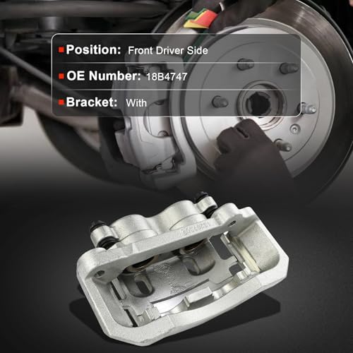 cciyu Front Left Disc Brake Caliper Assembly With Bracket 18B4747 - size: Front Left[18B4747]