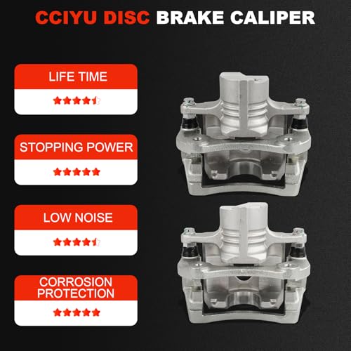 cciyu Rear Left & Right Disc Brake Calipers Assembly 18B5118 18B5119 - size: Rear[18B5118+18B5119]