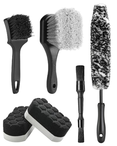 Fantasticlean 6PCS Car Wheel Brush Kit for Cleaning Tires - size: 6PCS-WDK001