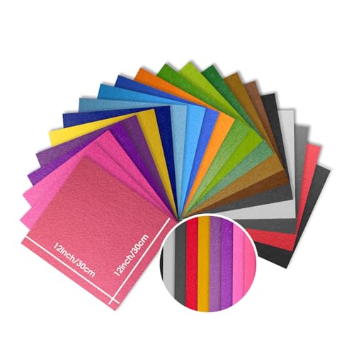 12" x 12" Felt Fabric Sheets for Crafts, Squares Felt Fabric Sheets, 1mm Thick, Non-Woven Felt Paper for DIY Sewing Craft, 2pcs (Dark Blue) - color: Royal Blue