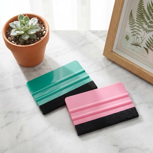 Felt Squeegee, 2 Pack Decal Squeegee Tool, Reusable Decal Vinyl Squeegees Tool Universal Car Accessories for Car Wrap Decals Window Tint Film Wallpaper Application