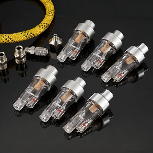 Honoson 6 Pcs 1/8" Bsp Threads Airbrush Water Trap, Oil Water Separator