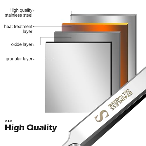 WSYUB Professional Blackhead Tweezers,Ingrown Hair Removal Kit - color: Starlight Silver