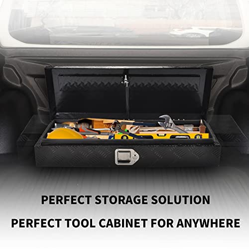 34.5" Aluminum Truck Tool Box, Black(34.5"×12.75"×6.4") - color: Black, size: 34.5"x12.75"x6.4"