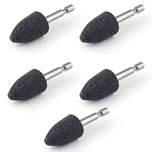 5PCS Abrasive Drill Bits Stone Grinding Bits, 1/4" Hex Shank Small Grinding Wheel Bits Rotary Tool Drill Bit Grinding Attachment, Grinding Point for Polishing, Deburring, Carving, Engraving - style: Cone Shaped