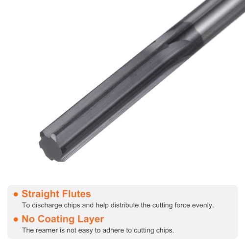 HARFINGTON Carbide Chucking Reamer 0.267"(6.78mm) Dia Straight Flute Straight Shank Machine Reamer Tool for Metal and Lathes CNC Machining Centers, Black - size: 0.267"