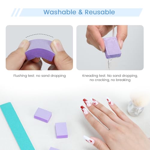 Nail Buffer Block - 100 Pcs Mini Buffers 80/100 Grit 2 Way Purple - color: Purple, size: 100pcs 80/100 Grit