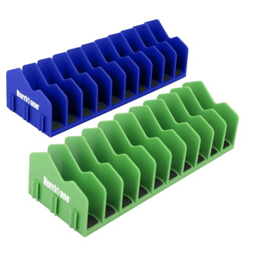 HURRICANE Pliers Organizer Rack with Non-Slip Rubber Base, Extendable Design, Blue and Green, 2 Pack - color: Blue & Green