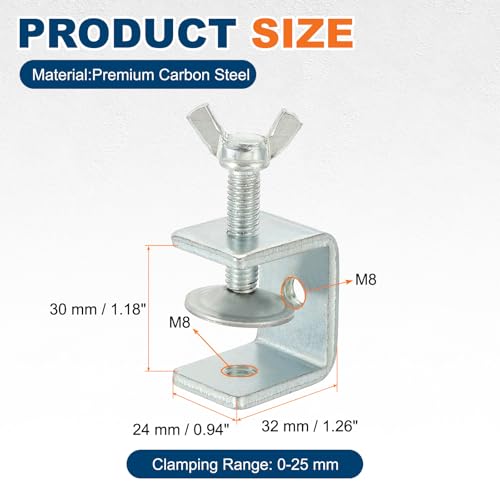 HARFINGTON Carbon Steel C Clamps 30mm Mini Tiger Clamp Adjustable - size: 30mm