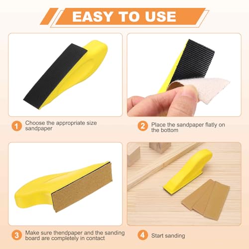 HARFINGTON 70 Pcs Detail Sander Paper 400 Grit 3.5" x 1.2" Micro Hand Sanding Papers Sheets Wet Dry Sandpapers with Sanding Block Tool for Wood Furniture Crafts Woodworking - style: 400 Grit