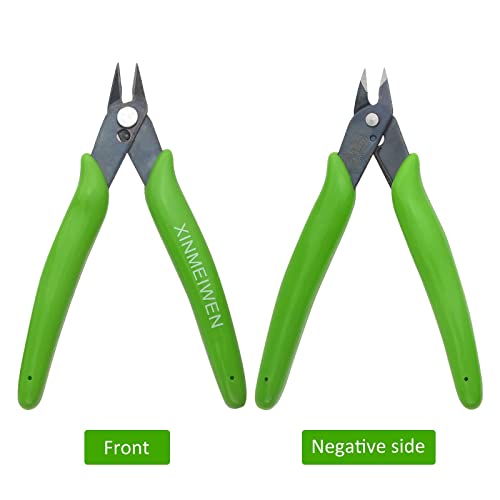 Micro Wire Cutter Flush Cutting Pliers 5Pack Precision Small Side Cutters Wire Snips Plastic Models, Jewelry, Electronics,Green - color: Grass Green, size: 5Pack