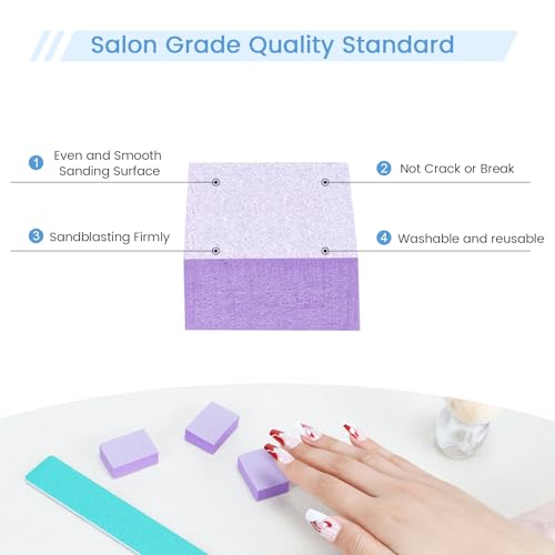 Nail Buffer Block - 100 Pcs Mini Buffers 80/100 Grit 2 Way Purple - color: Purple, size: 100pcs 80/100 Grit