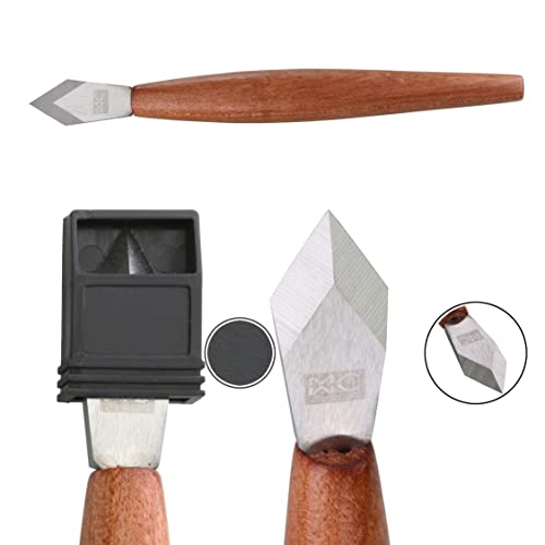Marking Knife with Plastic Protector, Marking Gauge Woodworking, Premium Woodworking Tool with High Speed Steel Sharp Blade, Beautiful Rose Wood Handle - color: M-nf-1pc