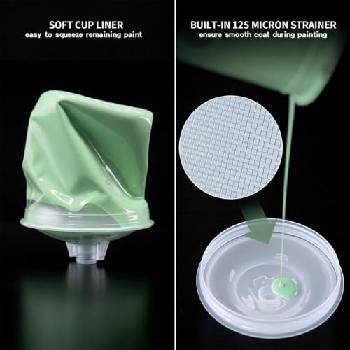 25Pcs 20oz(600ml) Disposable Paint Cups for HVLP/LVLP Automotive Spray Gun - color: 600ML & 25PCS