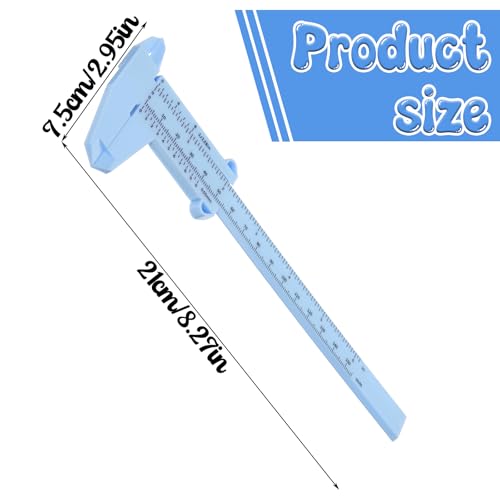 3 Pcs Eyebrow Measuring Tool Plastic Vernier Caliper 6 Inch/150mm Dual Scale Measuring Tool Inch & Metric for Office House Workspace White Blue Pink