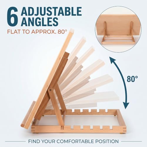 17" x 25" Extra Large Tabletop Easel, Adjustable Beechwood Desk Easel - size: 17"x25"