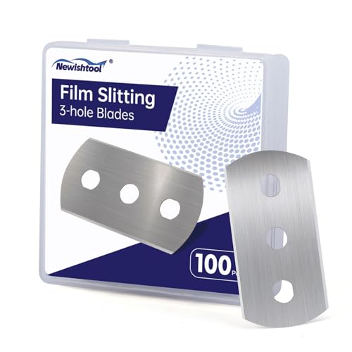 NEWISHTOOL 3-Hole Blades Film Slitting Blade 100 Pcs Replacement Blades - color: Replacement Blades