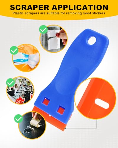 Car Emblem Removal Tool Kit, 8 Pcs Plastic Razor Blade Scraper - color: 8Pcs Car Surface Logo Emblem Remover Kit