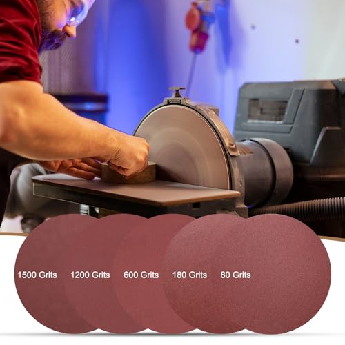 uxcell 3pcs 10-Inch PSA Sanding Discs, 240 Grits Aluminum Oxide Self Adhesive Stick Back Sandpapers, No-Hole Round Wet/Dry Sander Papers, Sand Auto Car Paint, Wood, Metal - size: 240 Grits