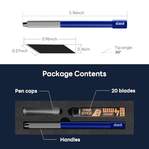 Stedi All Metal Craft Hobby Knife Kit, Model Hobby Making Tools - color: Blue