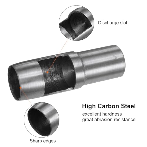 HARFINGTON Hollow Punch for Leather 34mm Round Hole Punch Tool for Belt Puncher Carbon Steel Single Punch for Watch Belts Cut Leather Craft Rubber Paper Fabric Plastic Soft Material - size: 34mm