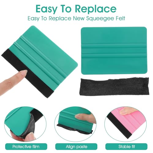 Felt Squeegee, 2 Pack Decal Squeegee Tool, Reusable Decal Vinyl Squeegees Tool Universal Car Accessories for Car Wrap Decals Window Tint Film Wallpaper Application