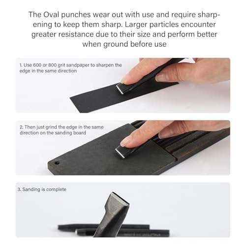 WUTA Oval Leather Hole Punch for Belt,Watch Band,Strap and leathercrafts,Punching Cutter Tool for Leather DIY (3 * 8mm*1) - size: 3*8mm*1