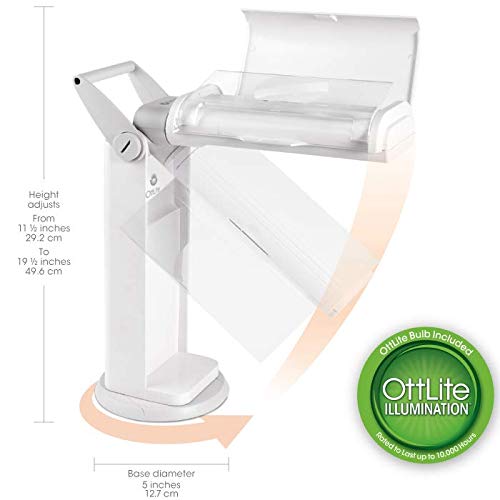 OttLite 13-Watt Classic CFL Magnifier Task Lamp, Turquoise - color: Turquoise