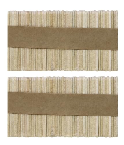 Shapenty Small Wooden Craft Sticks Wax Sticks Bulk for Christmas Party Ornaments Art Craft Building Projects Resin Epoxy Paint Mixing Classroom Counting Activity, 100PCS (2.2 x 0.2Inch) - size: 2.2 x 0.2Inch