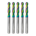Tools Ball Nose Carbide End Mill, DLC Coating, CNC Cutting Tools for Aluminum and Wood Cutting, 3D Carving & Engraving. 2 Flute Router Bits，1/8 Shank (1/8-1." 5pcs - size: DLC BALL 1/8-0.75-1.5" 5PCS