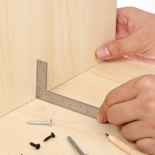L Shaped Ruler Mini Measuring Tool 2 inch by 4 inch Square Ruler 90 Degree Square L Rulers Framing Rulers Measuring Tools for Engineers Carpenter - size: 2*4in