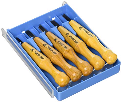 Mikisyo Hamono Power Grip Chisel Chisel Set of 5 Transparent Case (no.80015)