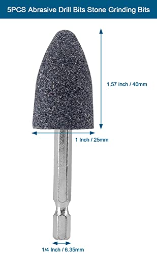5PCS Abrasive Drill Bits Stone Grinding Bits, 1/4" Hex Shank Small Grinding Wheel Bits Rotary Tool Drill Bit Grinding Attachment, Grinding Point for Polishing, Deburring, Carving, Engraving - style: Cone Shaped