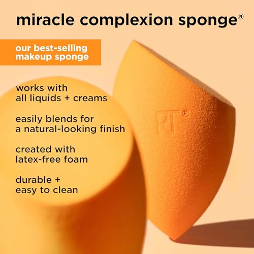 Real Techniques Miracle Complexion Sponge & Travel Case Duo, 2-Piece Set - style: Miracle Complexion Sponge + Travel Case, 2 Count