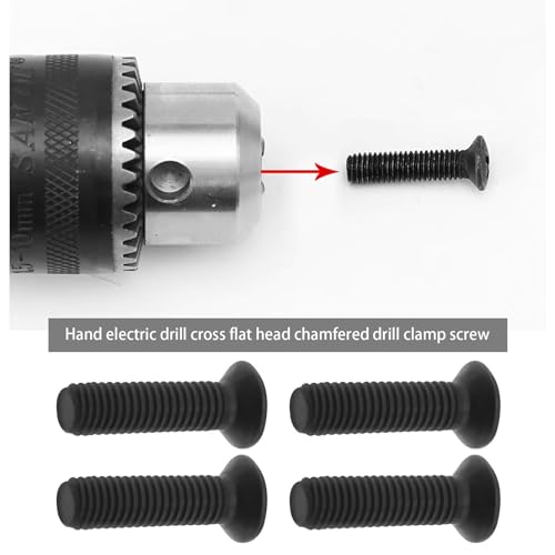 10PCS M6x22mm Drill Bit Chuck Left Hand Fixed Threaded Screw Drill Bit Chuck Handle Adapter Bolt Locking Screw for Electric Drill Black - size: M6x22mm