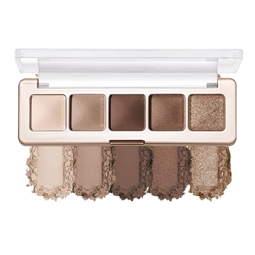 Neutral Nude Matte & Shimmer Eyeshadow Palette – Pink, Cocoa Brown & Champagne Gold Shades, Warm Nude Glitter Eye Shadow Contour Palette for Mature Women, Blue Green Eyes & Daily Natural Makeup - color: A03