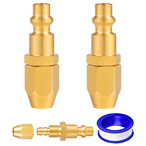 Premium Solid Brass 2PCS Pneumatics Reusable Replacement Fitting 1/4" Barb For 1/4-Inch ID Polyurethane Air Hose With 1/4" NPT Rigid Replacement - size: 2PCS 1/4" Barb With 1/4" NPT