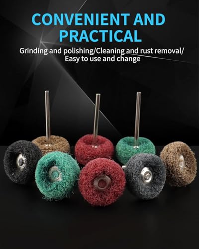 Rocaris 50 Pcs Abrasive Buffing Wheels, 1 inch, 1/8" Shank