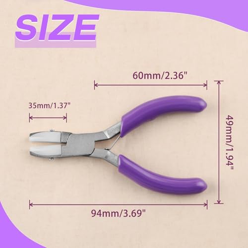 SPEEDWOX 3-Inch Nylon Jaw Pliers for Jewelry Making, Flat Jaw, Purple