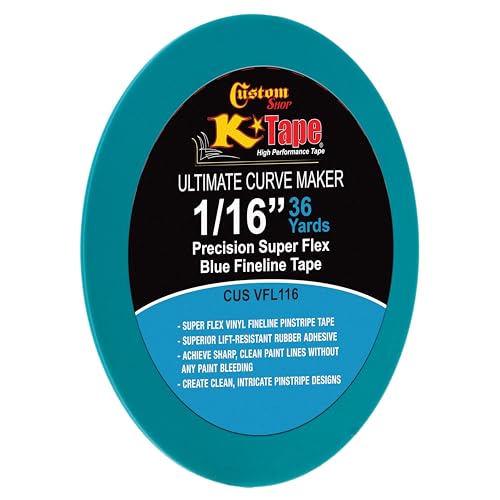 Custom Shop Vinyl Fineline Pinstripe Tape, Blue 1/16" x 36 Yard Roll - size: 1/16-Inch x 36-Yards