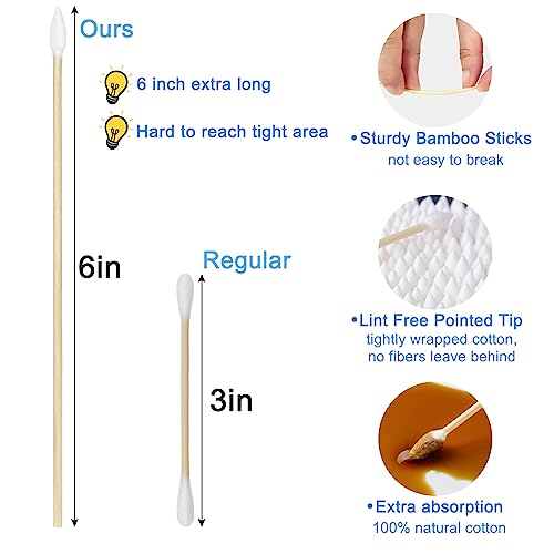 Eyxformula Gun Cleaning Swabs, 6 Inch Precision Long Cotton Swabs, 200 Pcs - color: 200 Pcs - Pointed