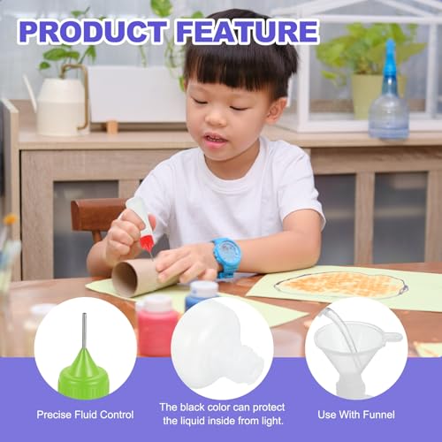 MECCANIXITY 5Pcs Needle Tip Squeeze Bottle, 15ml/0.51oz Glue Tip Applicator Bottles Plastic Liquid Glue Bottle for Paper Crafts, Painting, Oil, Ink(Green, with 5 Funnel) - color: Green, size: 15ml/0.51oz
