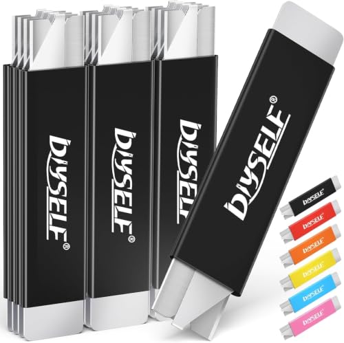DIYSELF 12 Pack Box Cutters, Quick-Slide Utility Knife with All-Metal Shell - color: Black, size: 12-Pack
