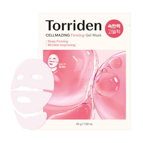 Torriden CELLMAZING Collagen Firming Gel Sheet Mask for Face & Neck (4 Pack) | Smoother, Firmer-Looking Skin with 5D Collagen Complex | Korean Skincare Mask - color: Collagen Gel Mask(Face&Neck)
